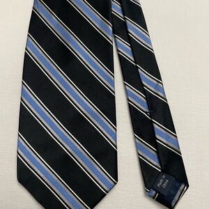 Black and Blue Striped Men's Tie